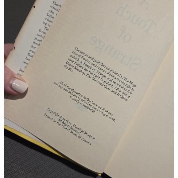 Antique 1958 A Touch of Strange By Theodore Sturgeon 1st Edition HC - Picture 4 of 6